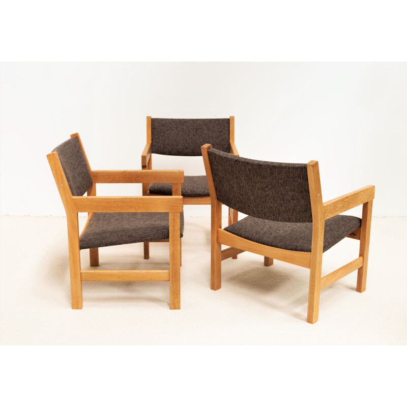 Vintage solid oak armchairs by Hans J. Wegner
