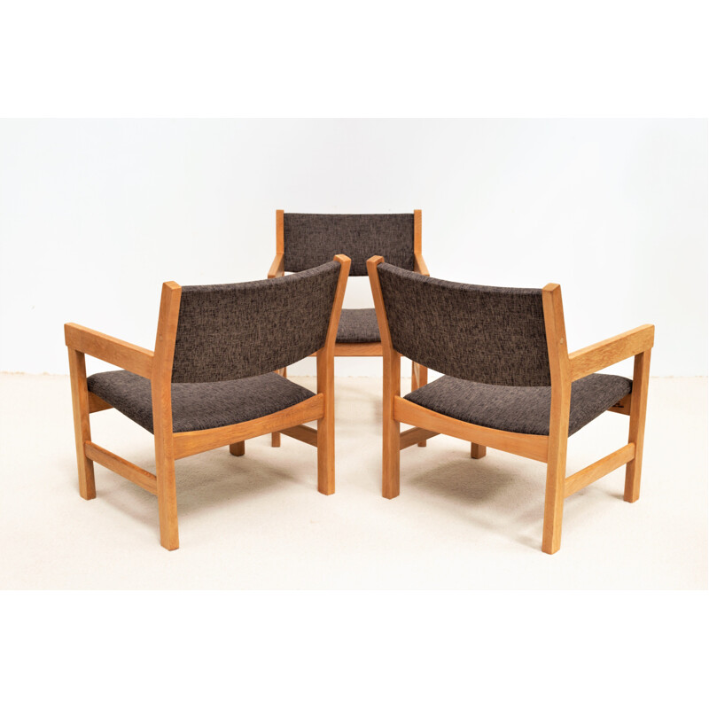 Vintage solid oak armchairs by Hans J. Wegner