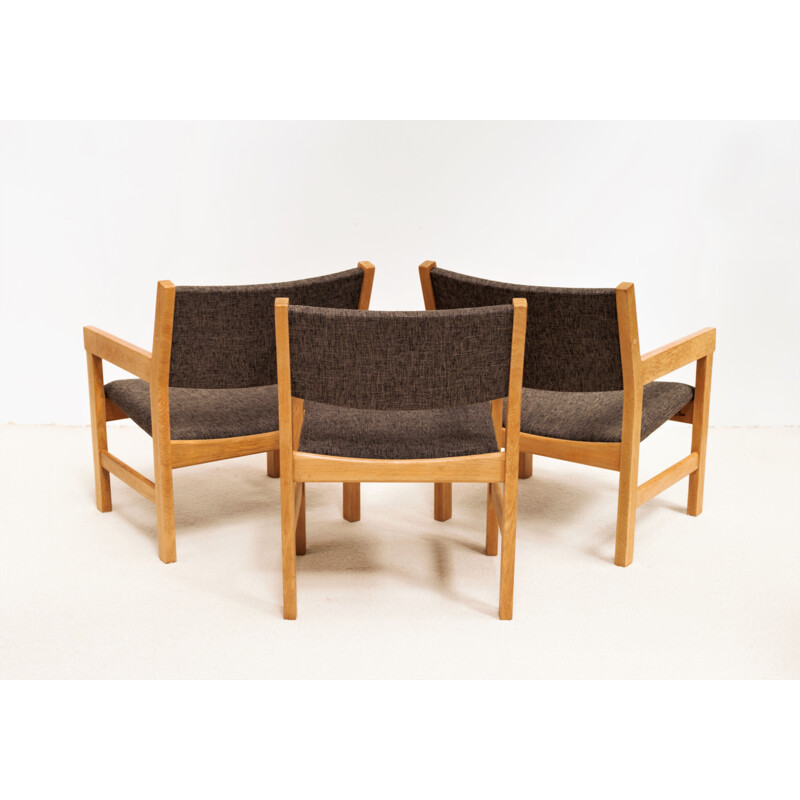 Vintage solid oak armchairs by Hans J. Wegner