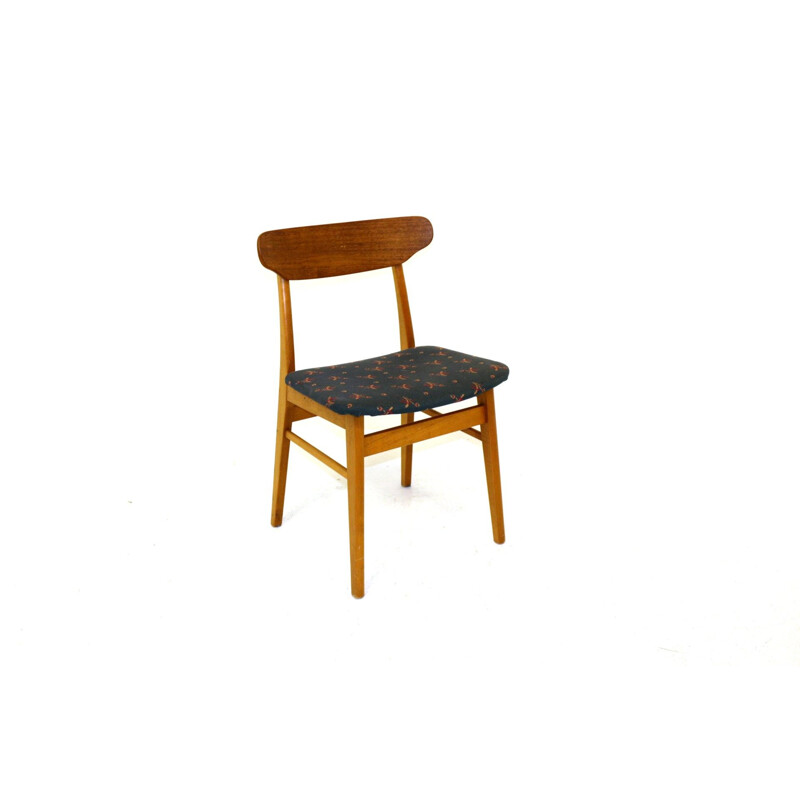 Juego de 4 sillas de teca vintage Dinamarca 1960