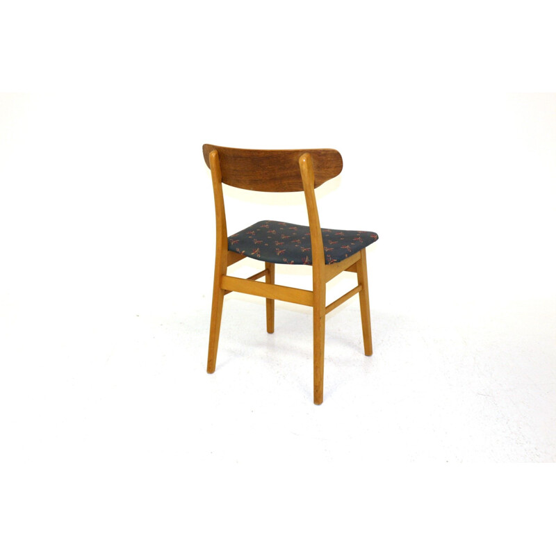 Set van 4 vintage teakhouten stoelen Denemarken 1960
