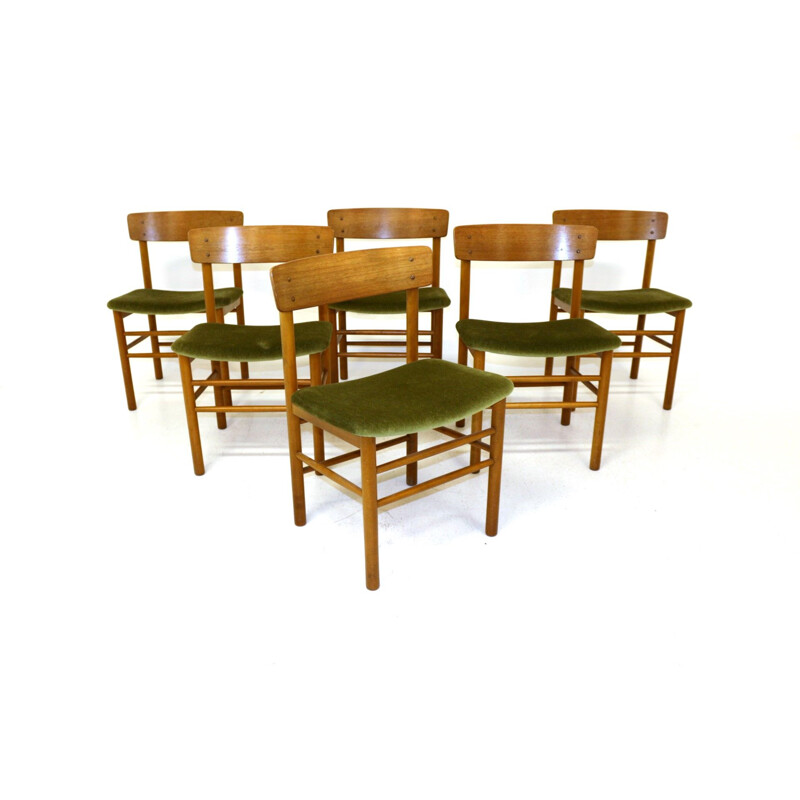 Serie de 6 chaises vintage en teck Danemark 1960
