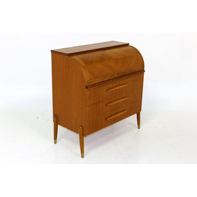 Bureau secrétaire vintage en teck Suède 1950