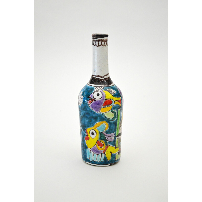 Vintage ceramic bottle by Giovanni De Simone, Italy 1950