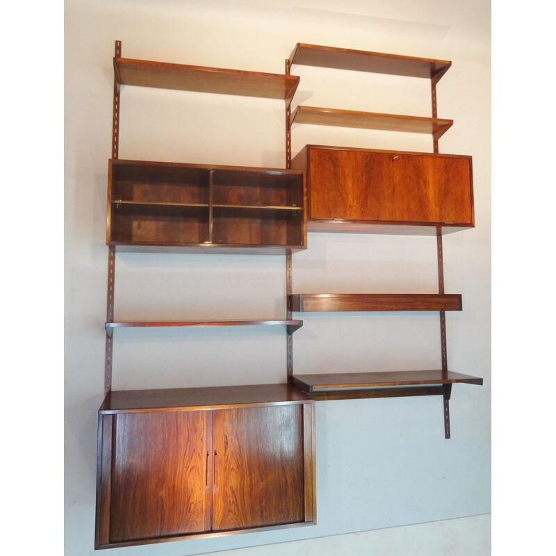 Mural bookcase in rosewood, Kaï KRISTIANSEN - 1960s