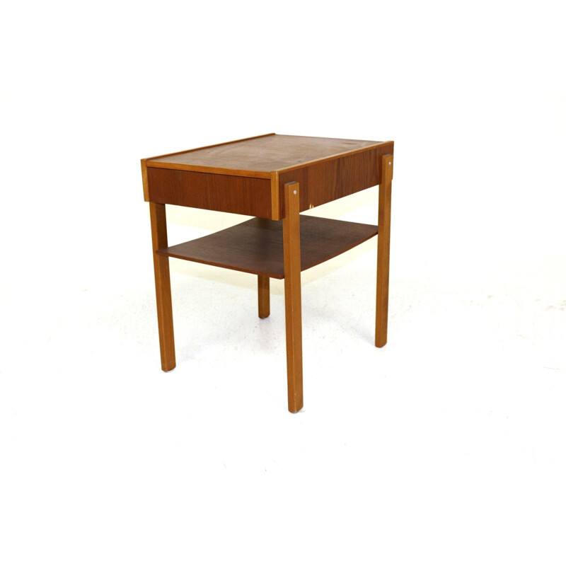 Vintage teak bedside table Sweden 1960s