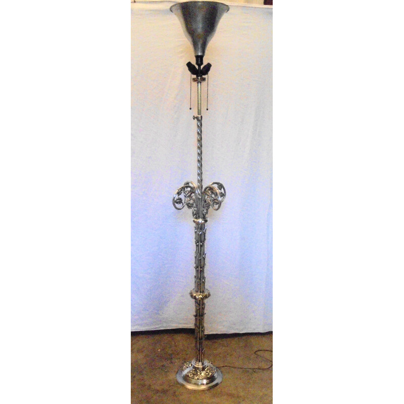 Vintage bronze floor lamp 1950s