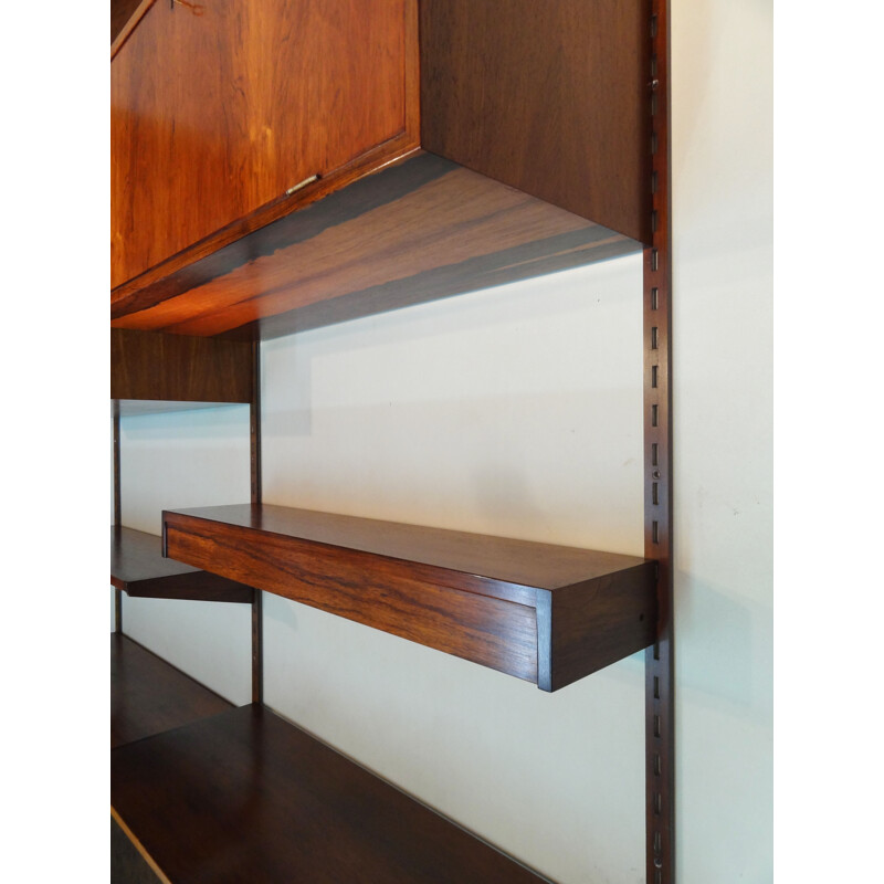 Mural bookcase in rosewood, Kaï KRISTIANSEN - 1960s