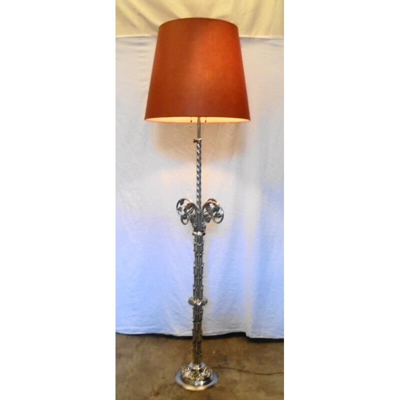 Lámpara de pie de bronce vintage 1950