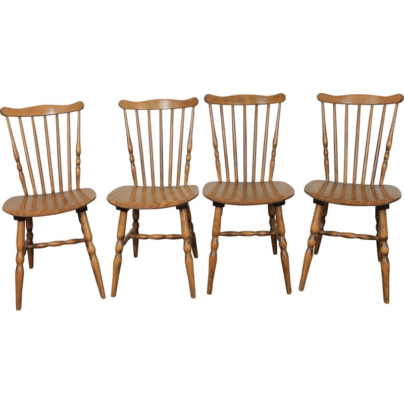 Set of 4 vintage chairs by Baumann, France 1960