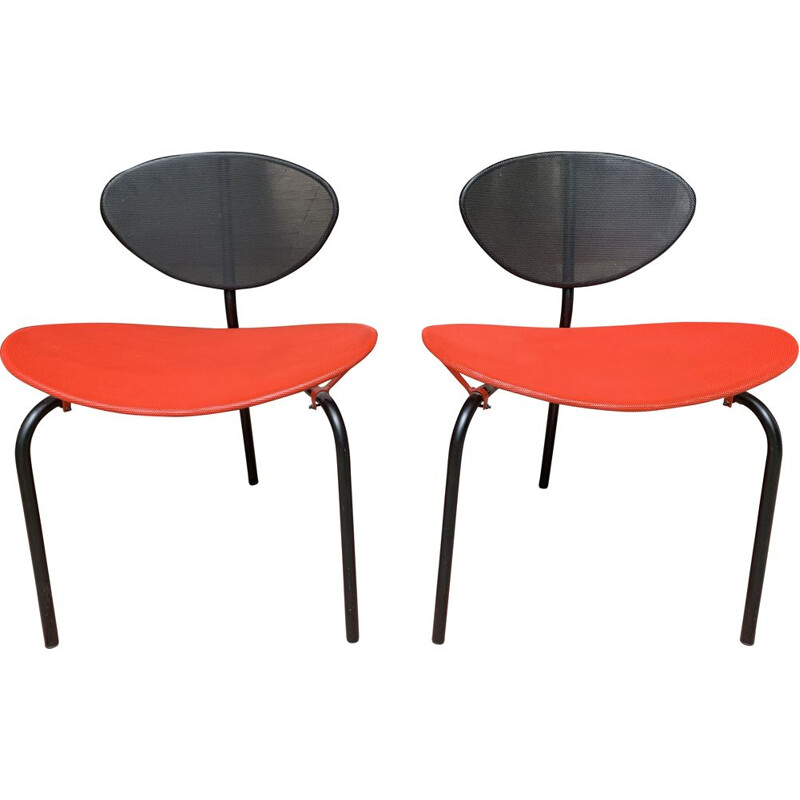 Pair of vintage Nagasaki tripod chairs by Mathieu Mategot 1954