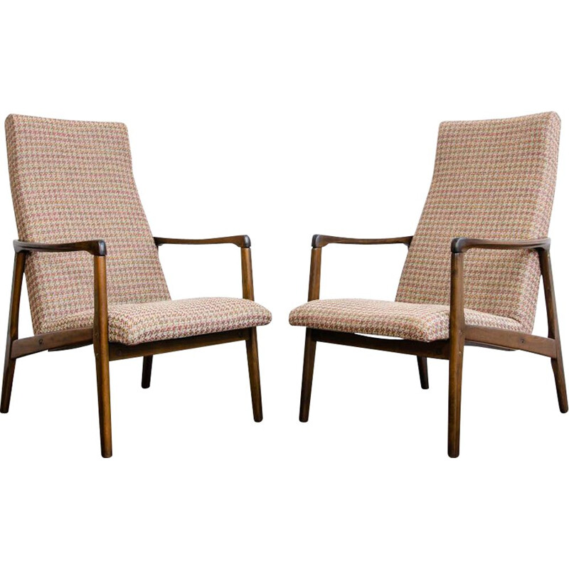 Pair of vintage armchairs, Czechoslovakia 1960