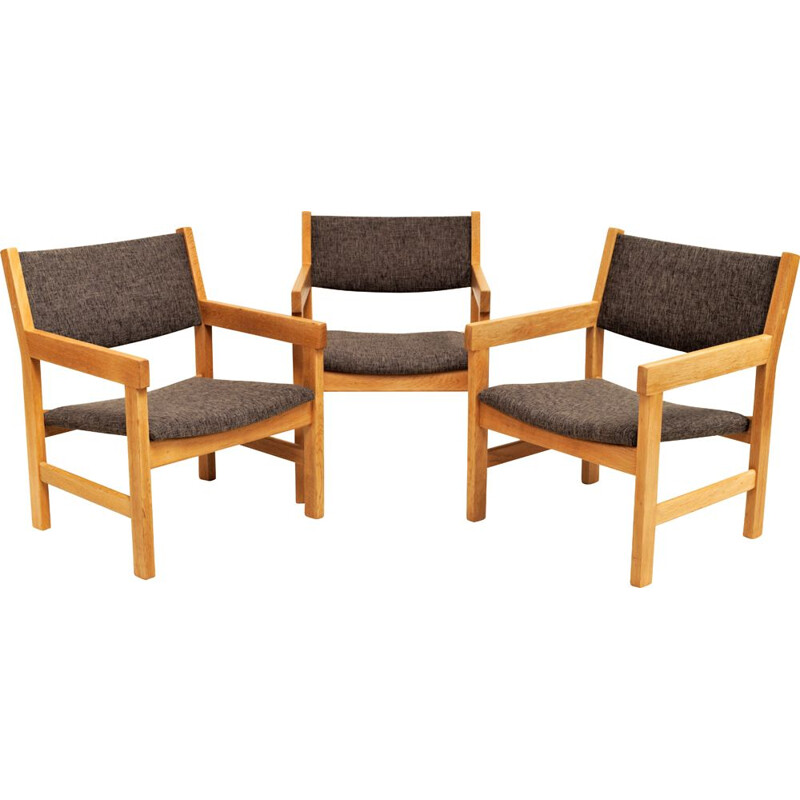 Poltronas de carvalho maciço Vintage de Hans J. Wegner