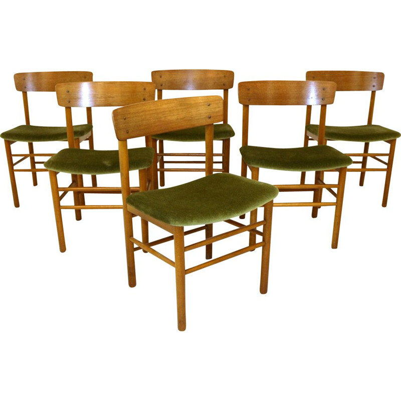 Serie de 6 chaises vintage en teck Danemark 1960