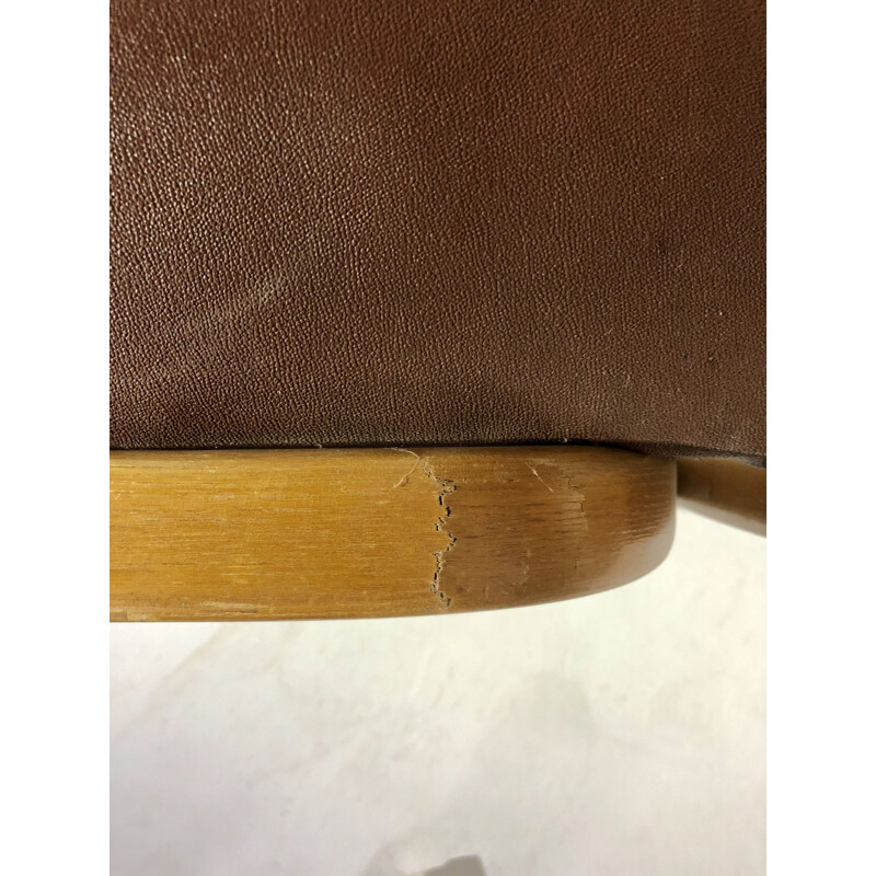 Coppia di sedie vintage Bow-wood in skai