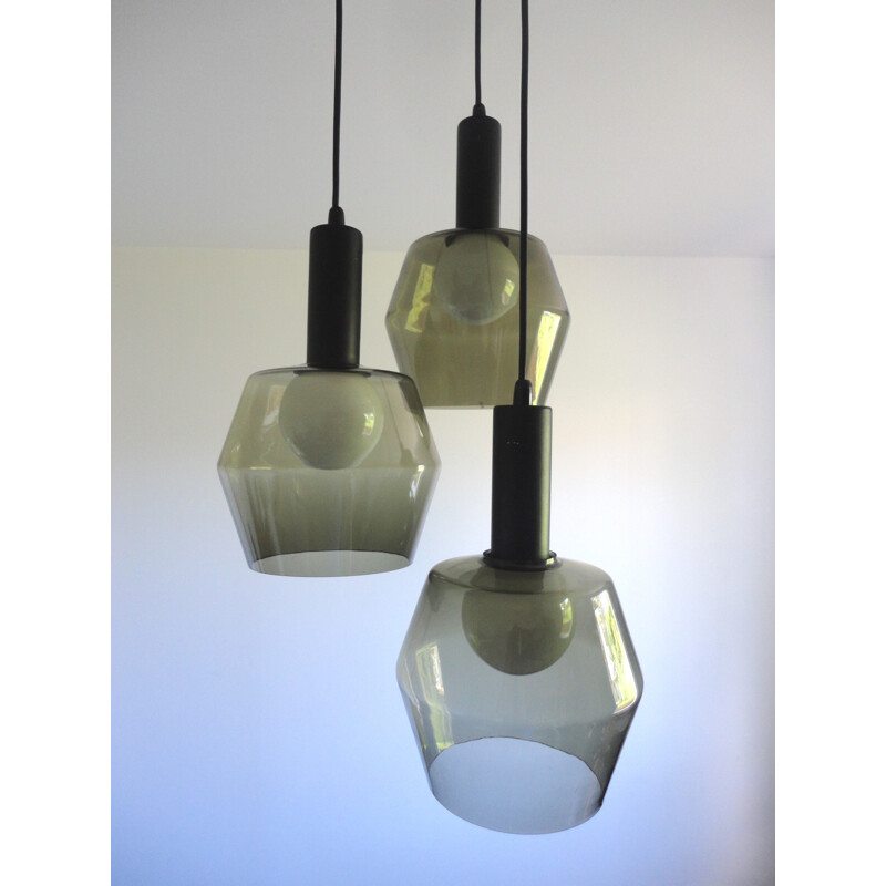 Idman Finnish pendant light in glass, Tapio WIRKKALA - 1950s