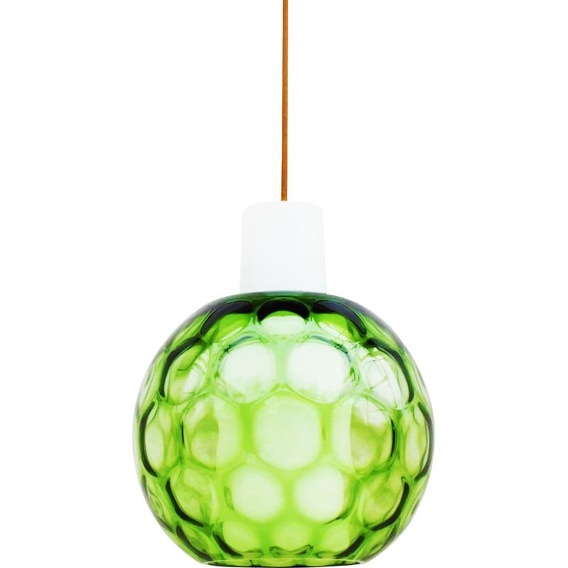 Vintage bubble glass pendant lamp by Aloys Gangkofner, Germany 1960