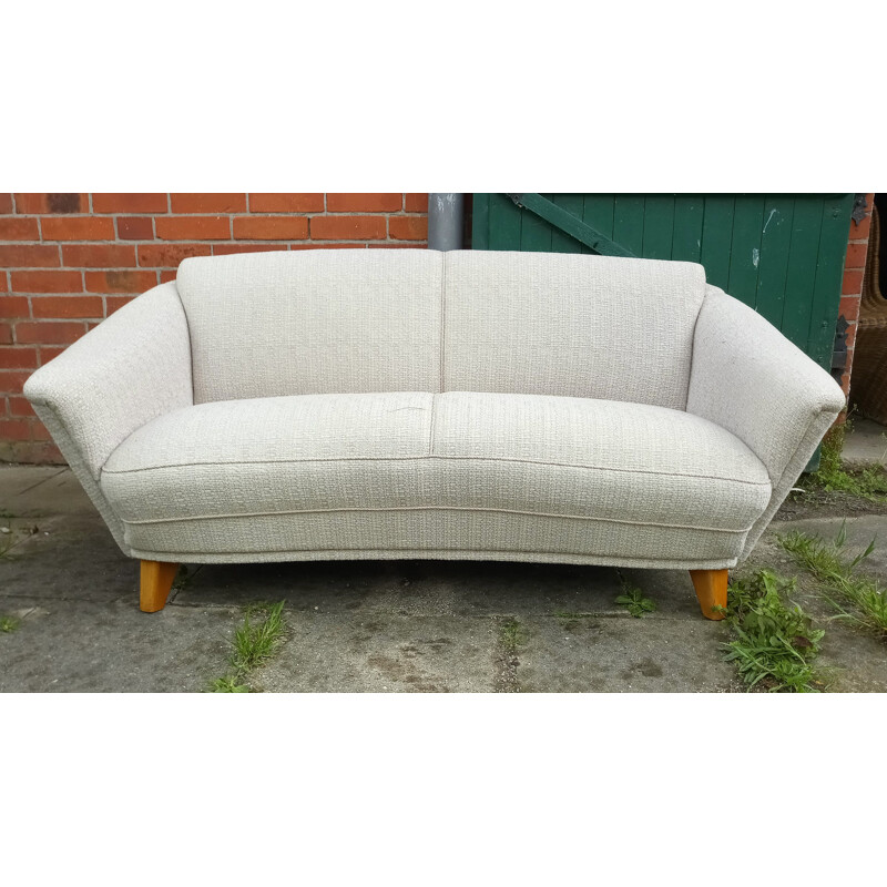 Vintage curved cabinetmaker's sofa Denmark 1950s