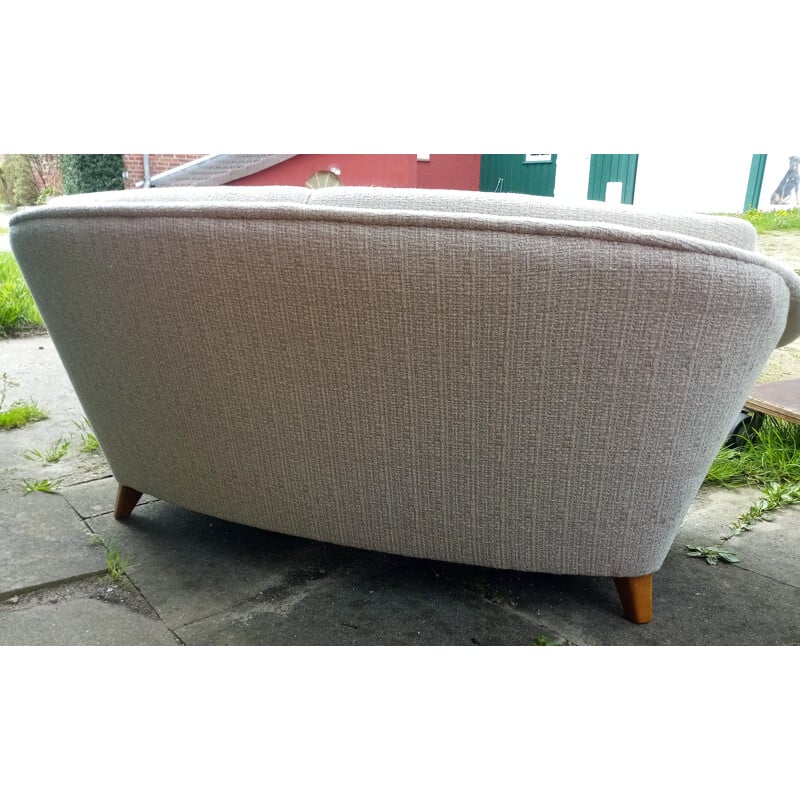 Vintage curved cabinetmaker's sofa Denmark 1950s