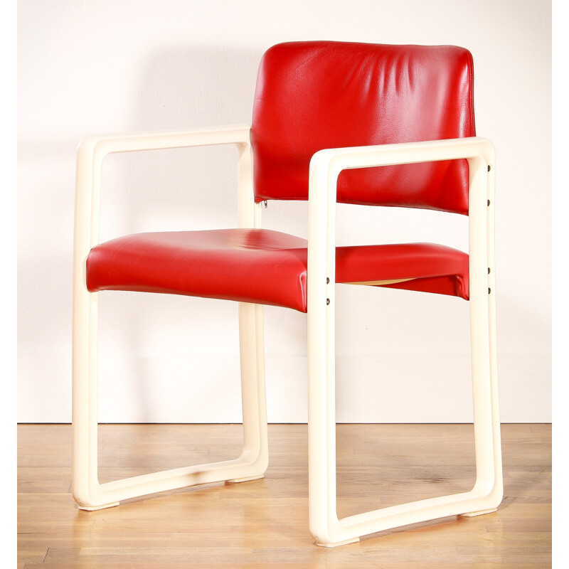 Kembo Holland 'Ypsilon' chair in red leatherette, Just Meyer - 1980s