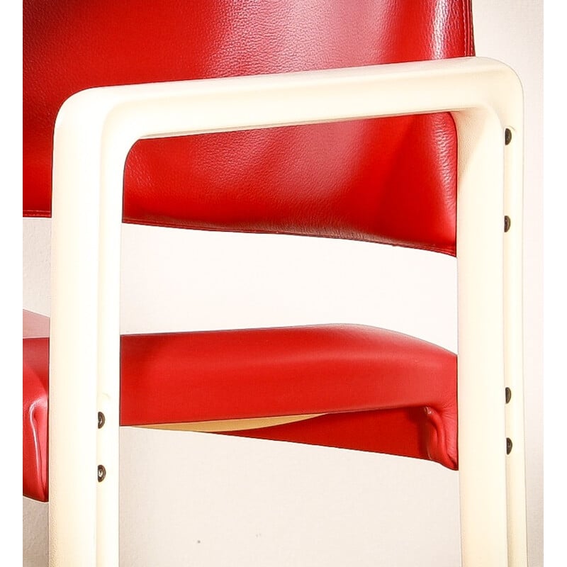 Kembo Holland 'Ypsilon' chair in red leatherette, Just Meyer - 1980s