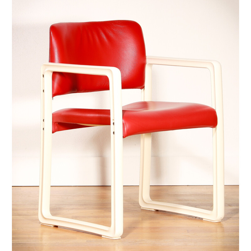 Kembo Holland 'Ypsilon' chair in red leatherette, Just Meyer - 1980s