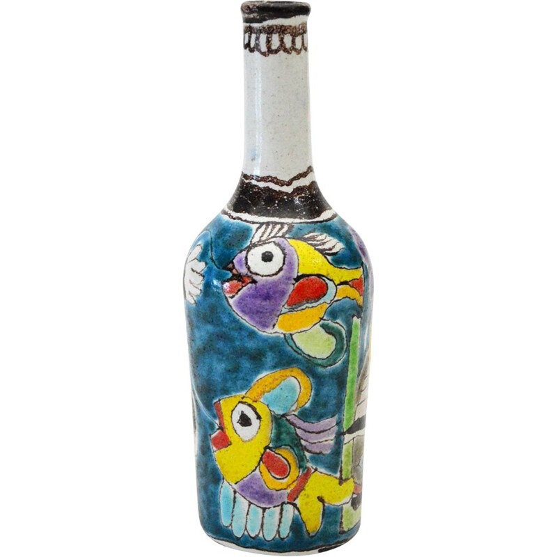 Vintage keramische fles van Giovanni De Simone, Italië 1950