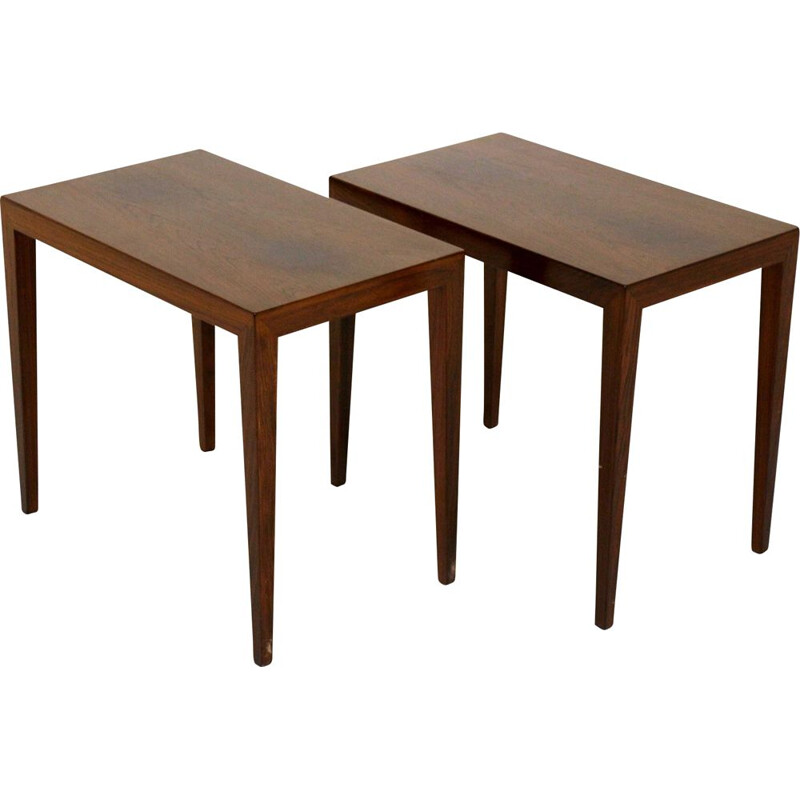 Pair of vintage rosewood bedside tables by Severin Hansen Denmark 1960s