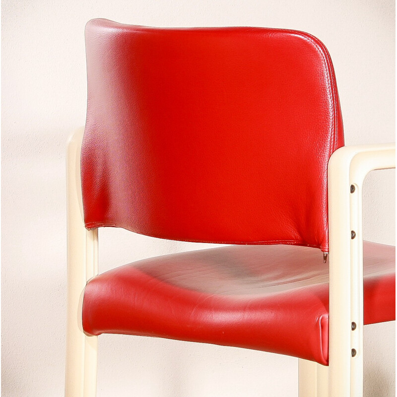 Chaise Kembo Holland 'Ypsilon' en simili cuir rouge, Just Meyer - 1980