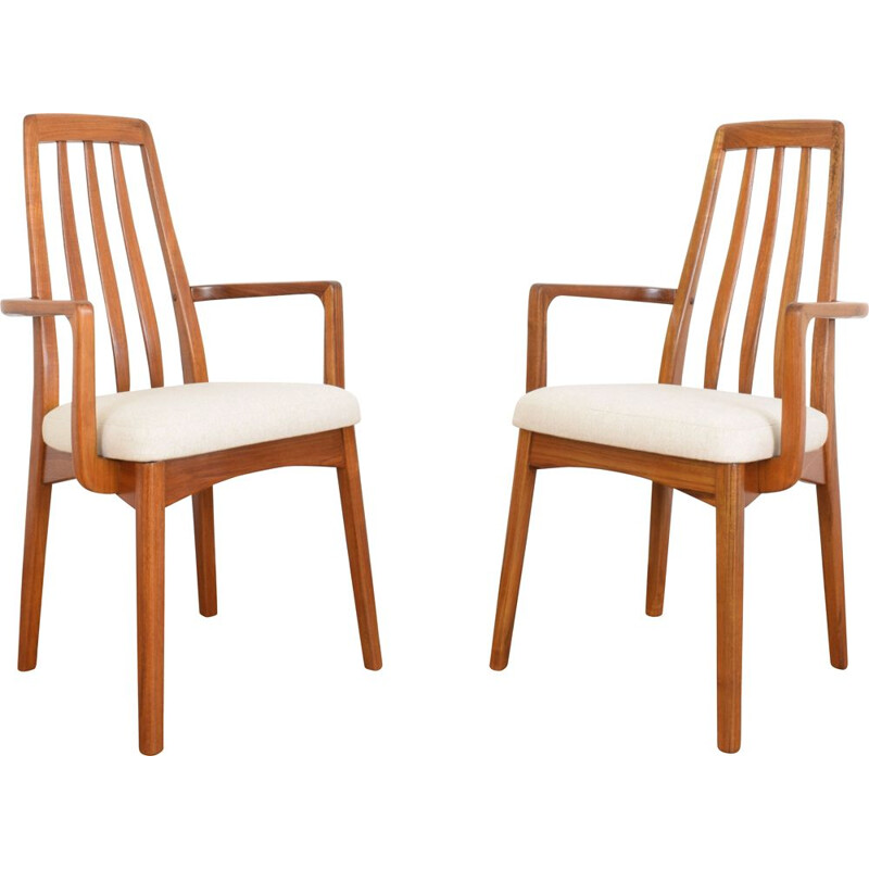 Paire de chaises d'appoint  vintage en teck par Benny Linden 1970  