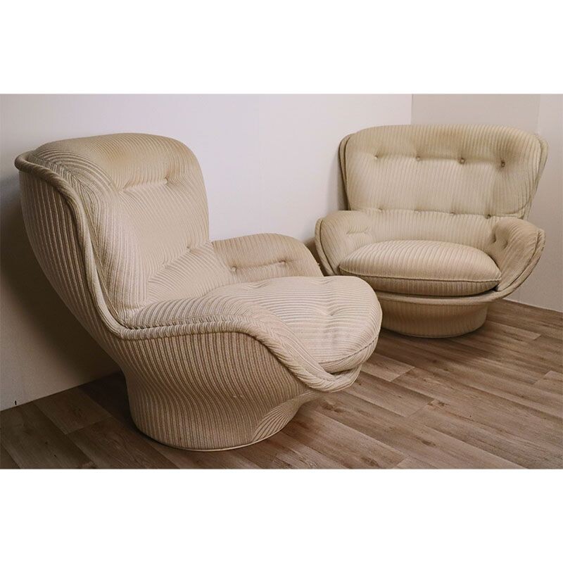 Pair of vintage Karate armchairs by Michel Cadestin 1970s