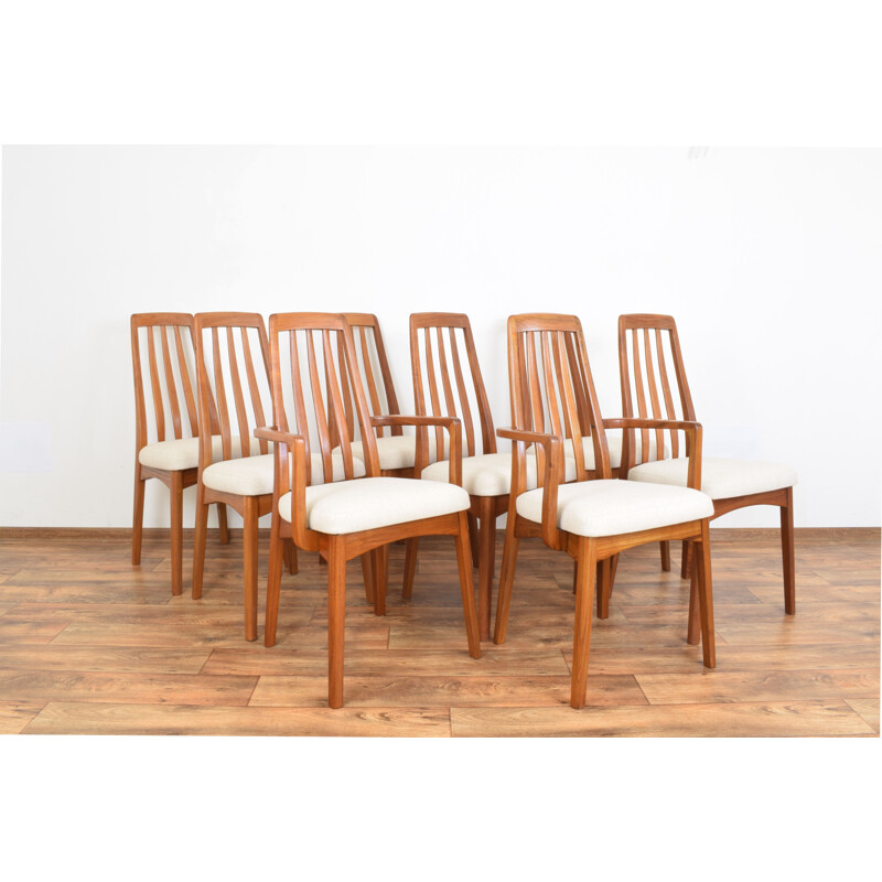 Set of 8 vintage teak chairs by Benny Linden 1970s