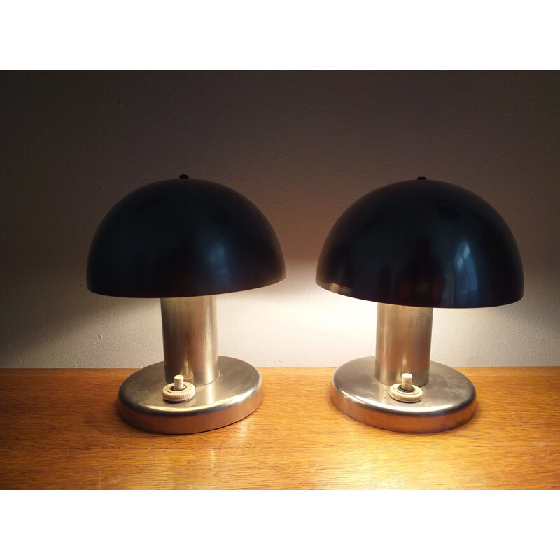 Pair of vintage Bauhaus table lamps by Franta Anyz 1930s