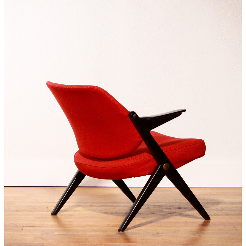 Nordiska red armchair "Triva", Bengt RUDA - 1950s