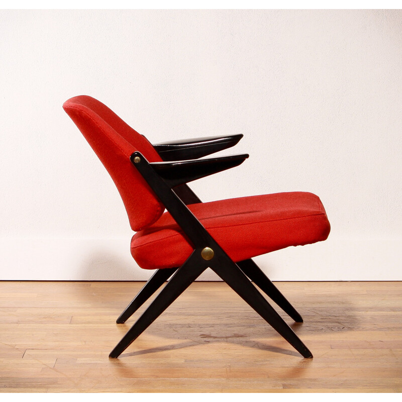 Nordiska red armchair "Triva", Bengt RUDA - 1950s