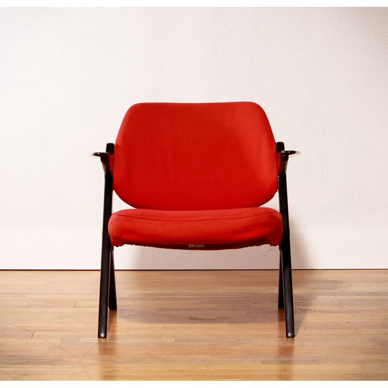 Fauteuil Nordiska "Triva" rouge, Bengt RUDA - 1950