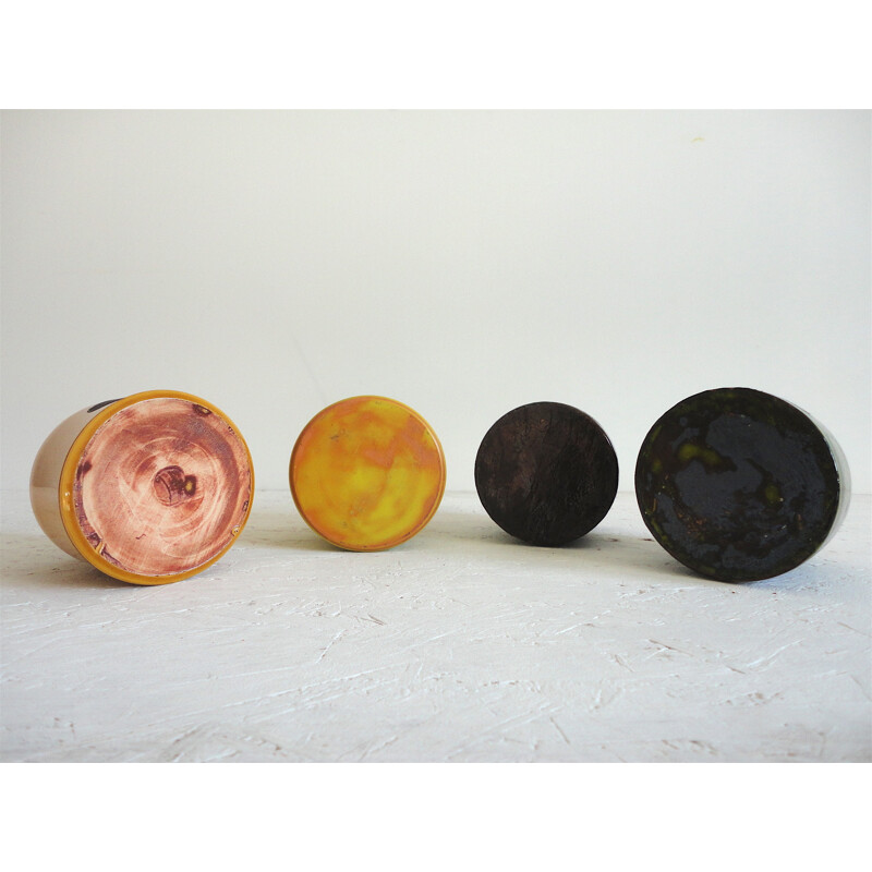 Set of 4 French ceramic pots, Mado JOLAIN - 1950s