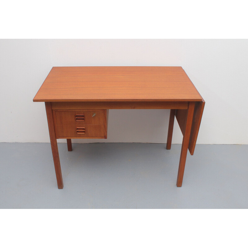 Vintage small  extendable teak desk 1960s