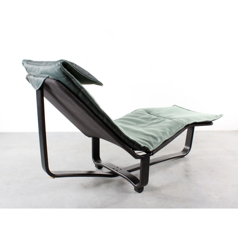 Chaise longue scandinave Westnofa en cuir vert, Ingmar & Knut RELLING - 1980