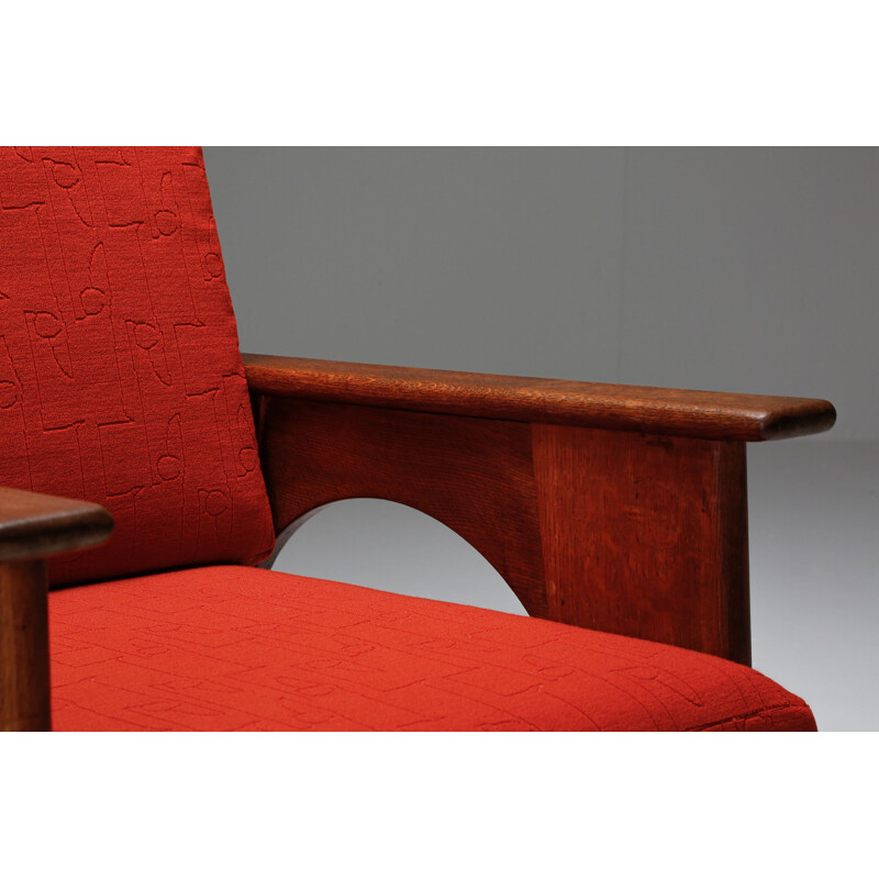 Paire de fauteuils vintage en chêne par Bas Van Pelt