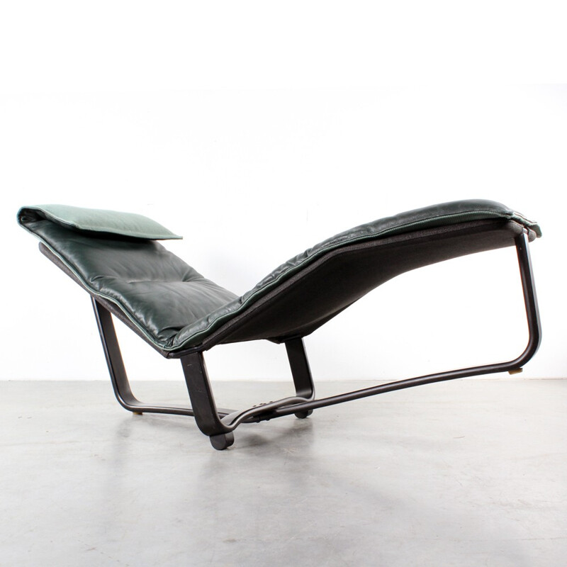 Westnofa Scandinavian lounge chair in green leather, Ingmar & Knut RELLING - 1980s