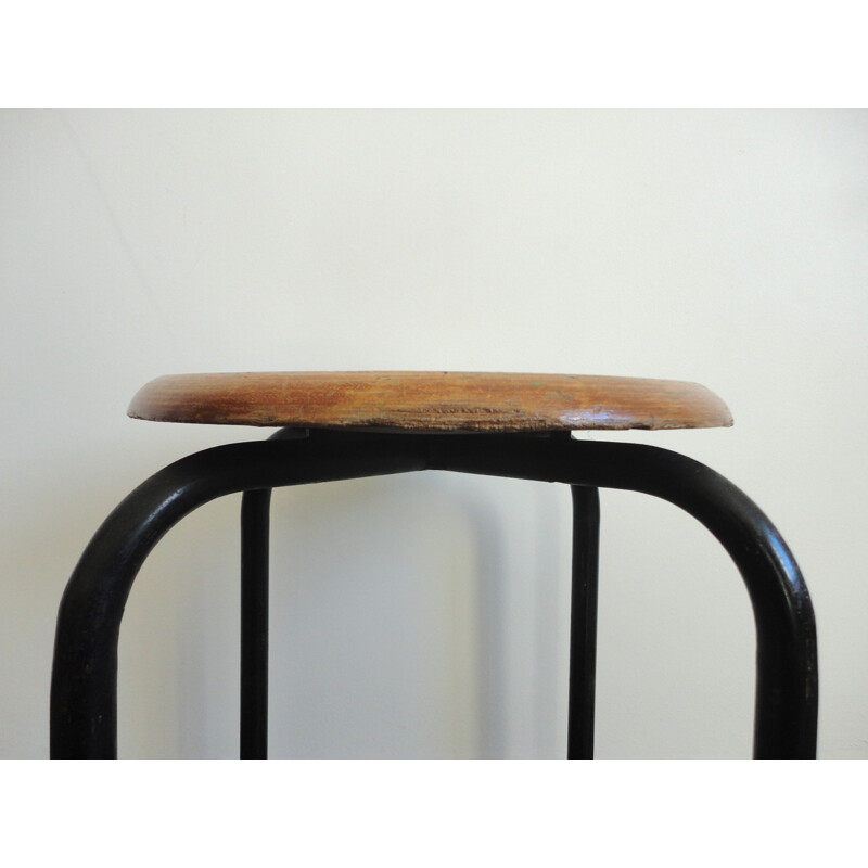 Tabouret français en contreplaqué - 1950