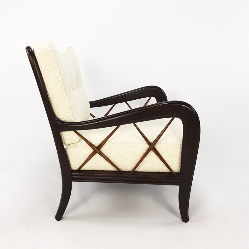 Vintage walnut armchair by Paolo Buffa, Italy 1950s