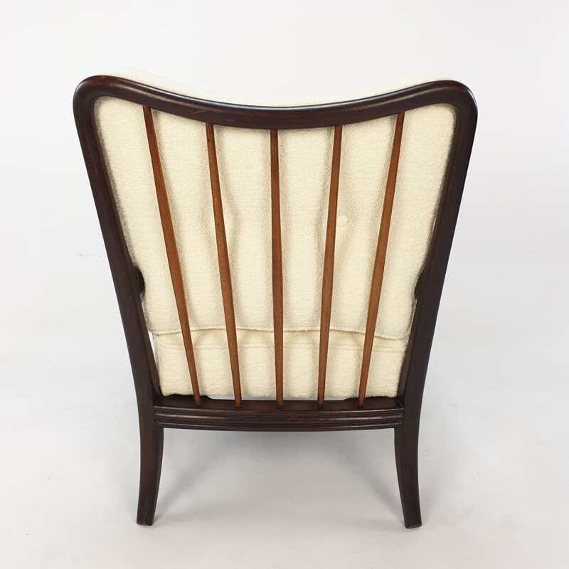 Fauteuil vintage en noyer par Paolo Buffa Italie 1950