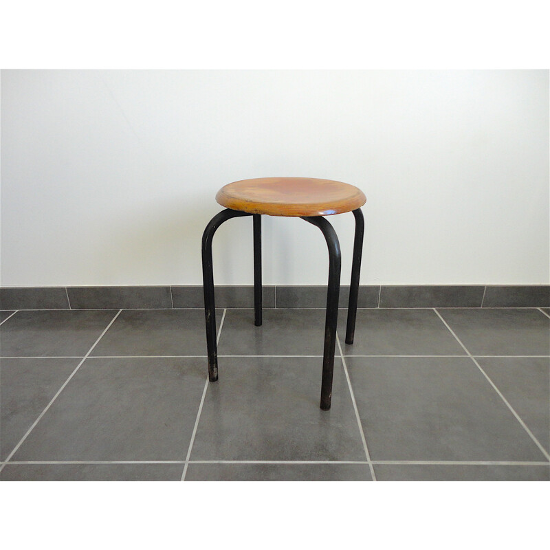 French stool in plywood - 1950s