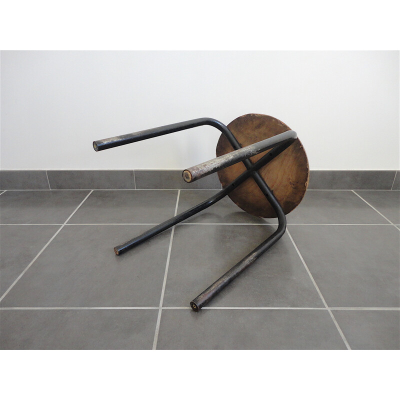 Tabouret français en contreplaqué - 1950