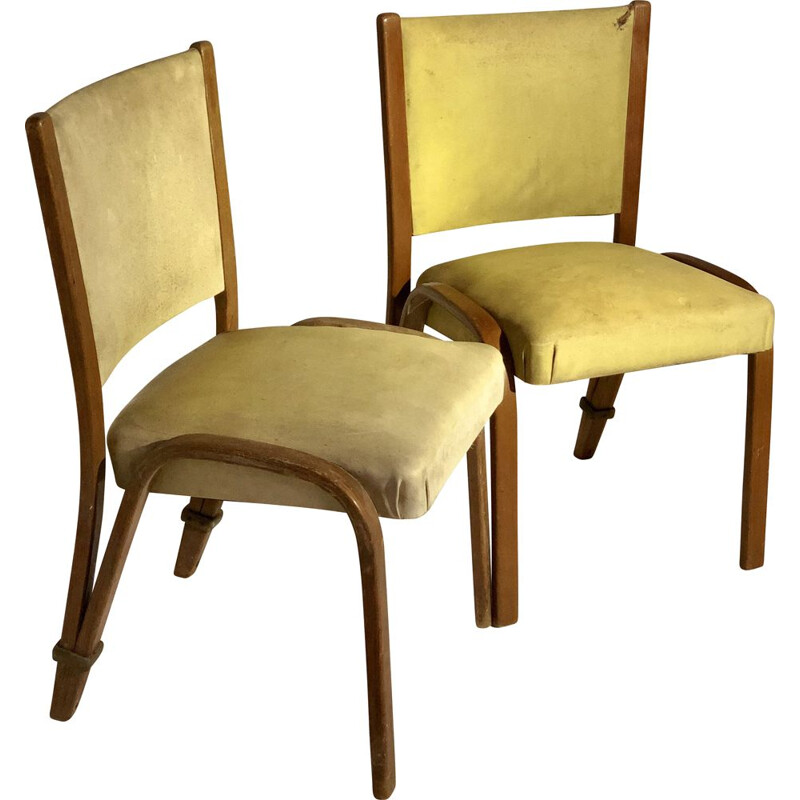 Pair of vintage Bow-wood chairs