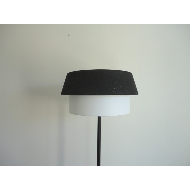 French floor lamp in black lacquered metal - 1960s