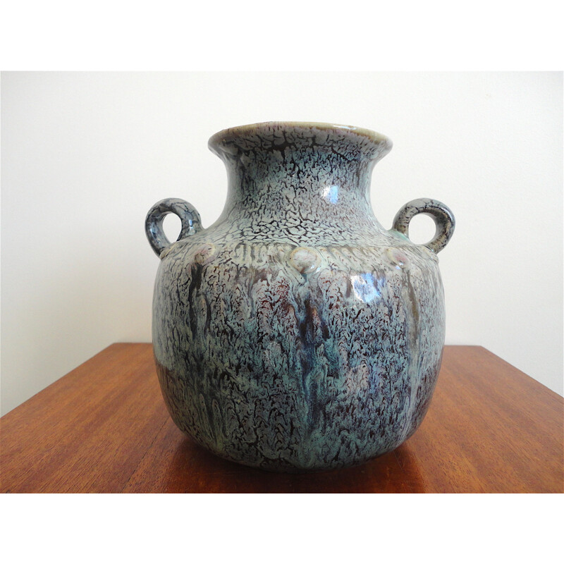 Puisaye vase in enameled earthenware - 1950s