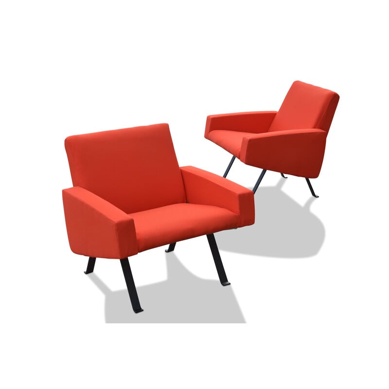Pair of vintage armchairs by Joseph André Motte 1957s